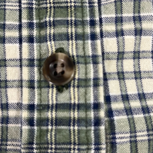 KRAZY KAT FLANNEL BUTTON UP‎ SHIRT 100% COTTON POCKETS WOMEN SZ S GREEN PREOWNED - Picture 8 of 12